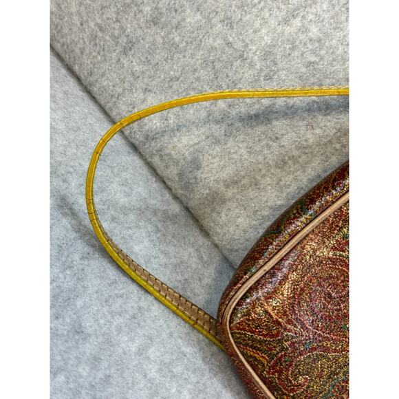 Authentic ETRO leather Paisley Shoulder bag Vintage SEE PICS - Picture 8 of 12